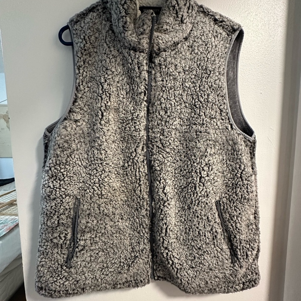 Cozy Gray Sherpa Vest